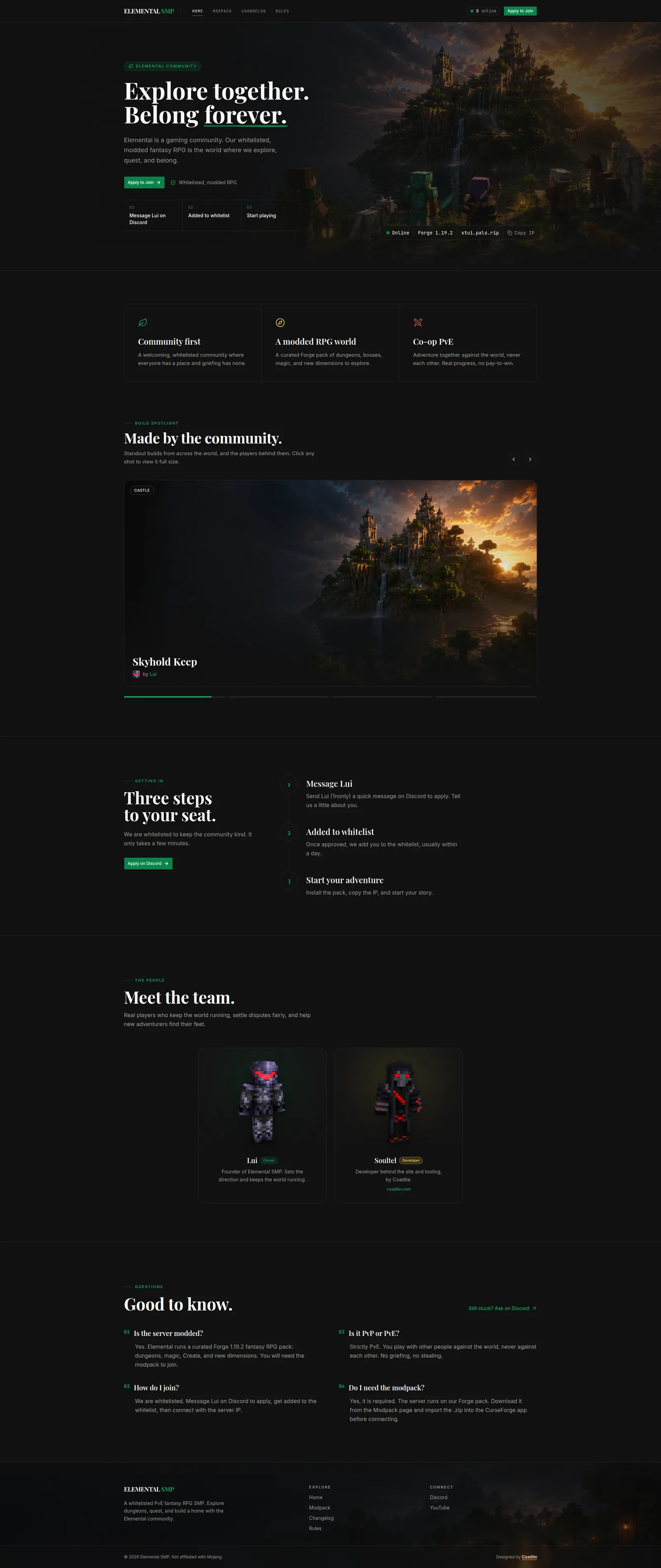 Elemental SMP - Minecraft Community Site